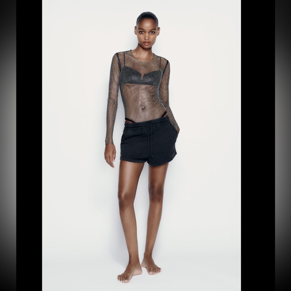 RHINESTONE MESH BODYSUIT
